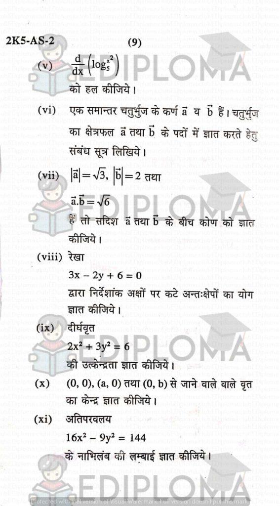 BTE Question Paper of Applied Mathematics 1 2015