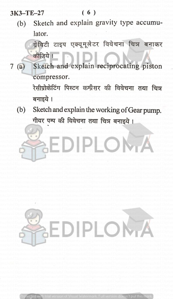 BTE Question Paper of Industrial Hydraulic and Pneumatics 2016
