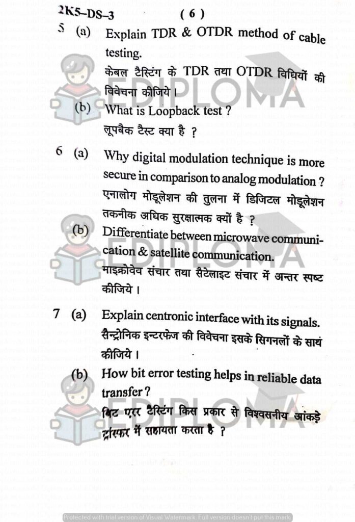 BTE Question Paper of Data Communication 2017
