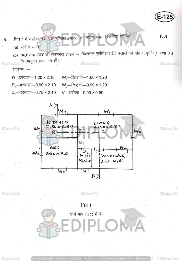 BTE Question Paper of Civil Engg. Drawing 1
