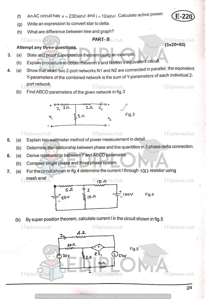 BTE Question Paper of Electrical Circuit 2017