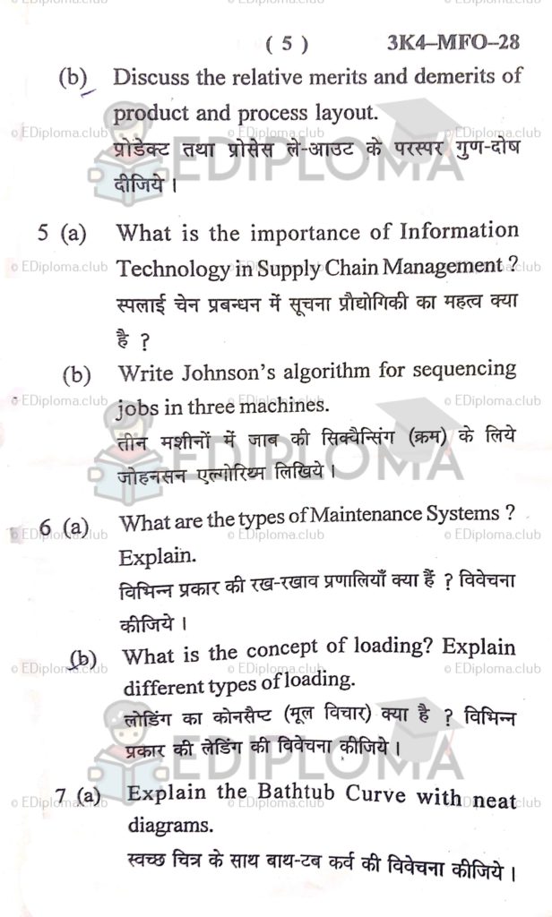BTE Question Paper of Operations Management 2017