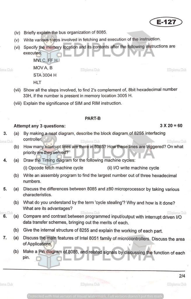 BTE Question Paper of Introduction to Microprocessor 2018