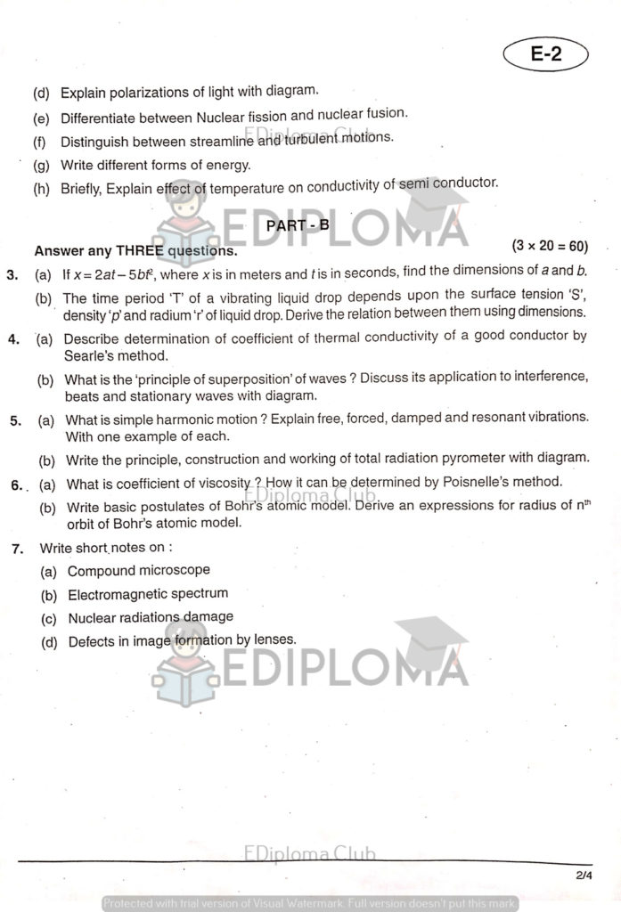 BTE Question Paper of Applied Physics 2019(Computer Engineering)