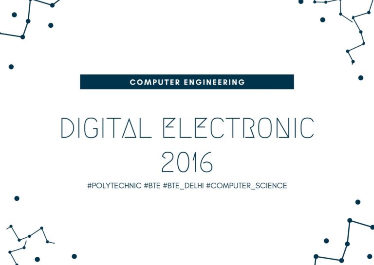 BTE Question Paper of Digital Electronic 2016 [Computer Engineering]